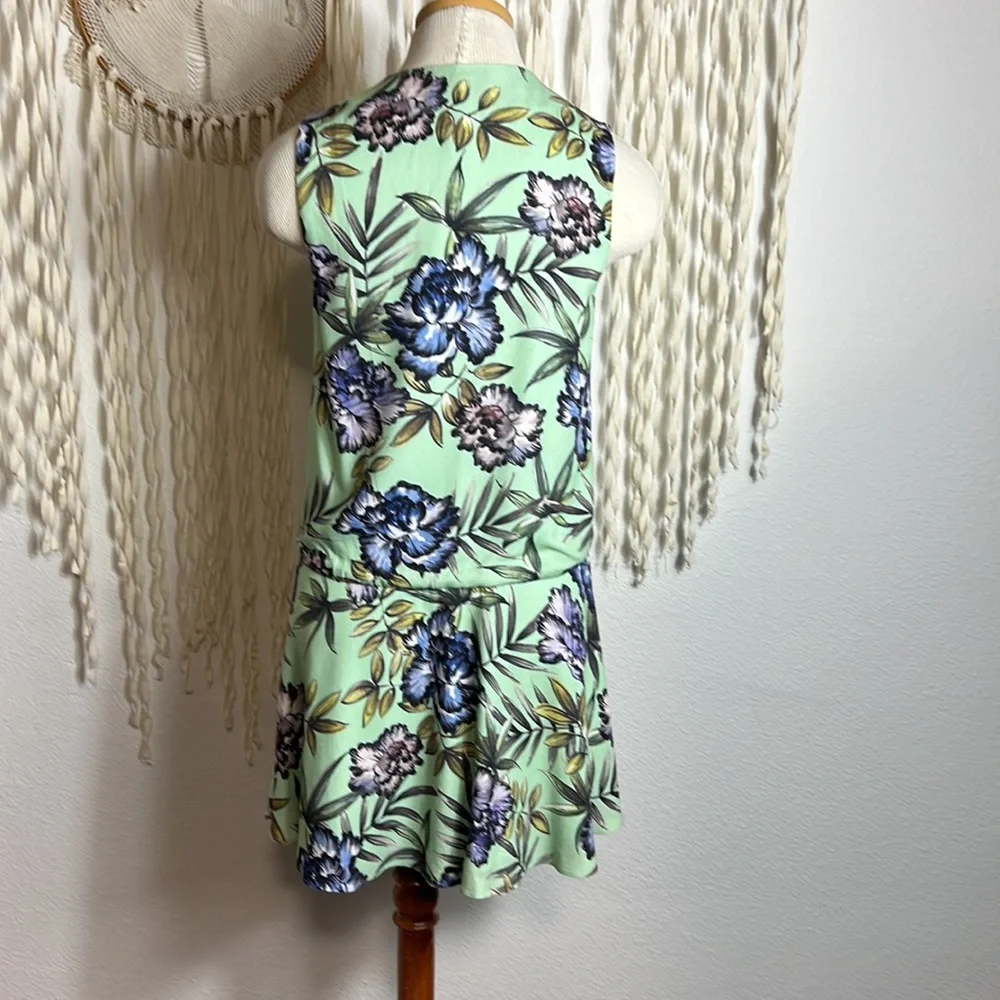 Alice + Olivia Green Floral Mini Dress size 2 - Picture 5 of 8